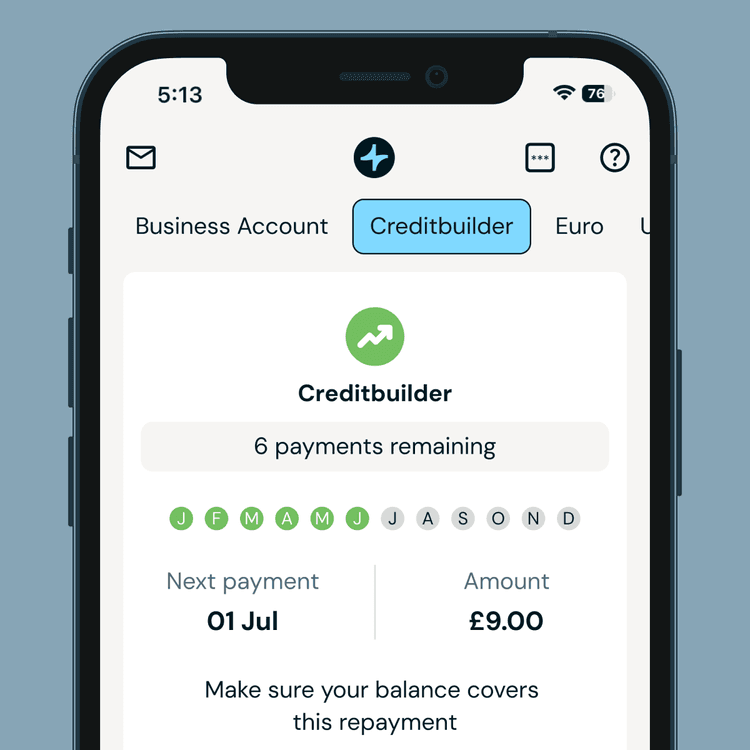 Zempler Banking app business creditbuilder screen